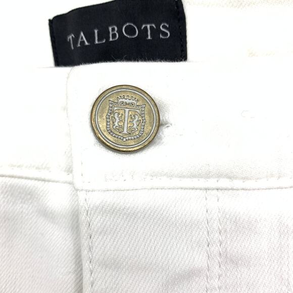 Talbots Jegging Crop Jans Womens Size 4 White Stretch Tapered Leg - Picture 3 of 7